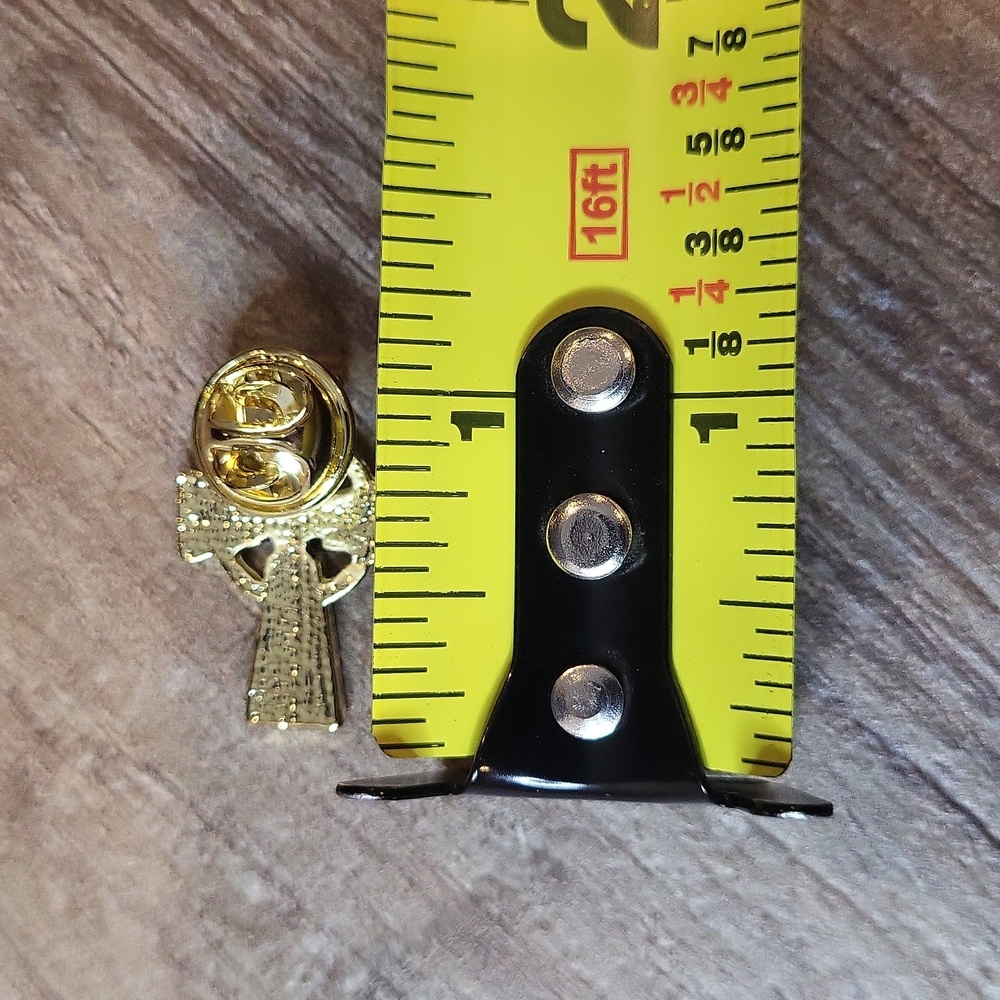 Gold Tone Cross Lapel Pin - Picture 7 of 7